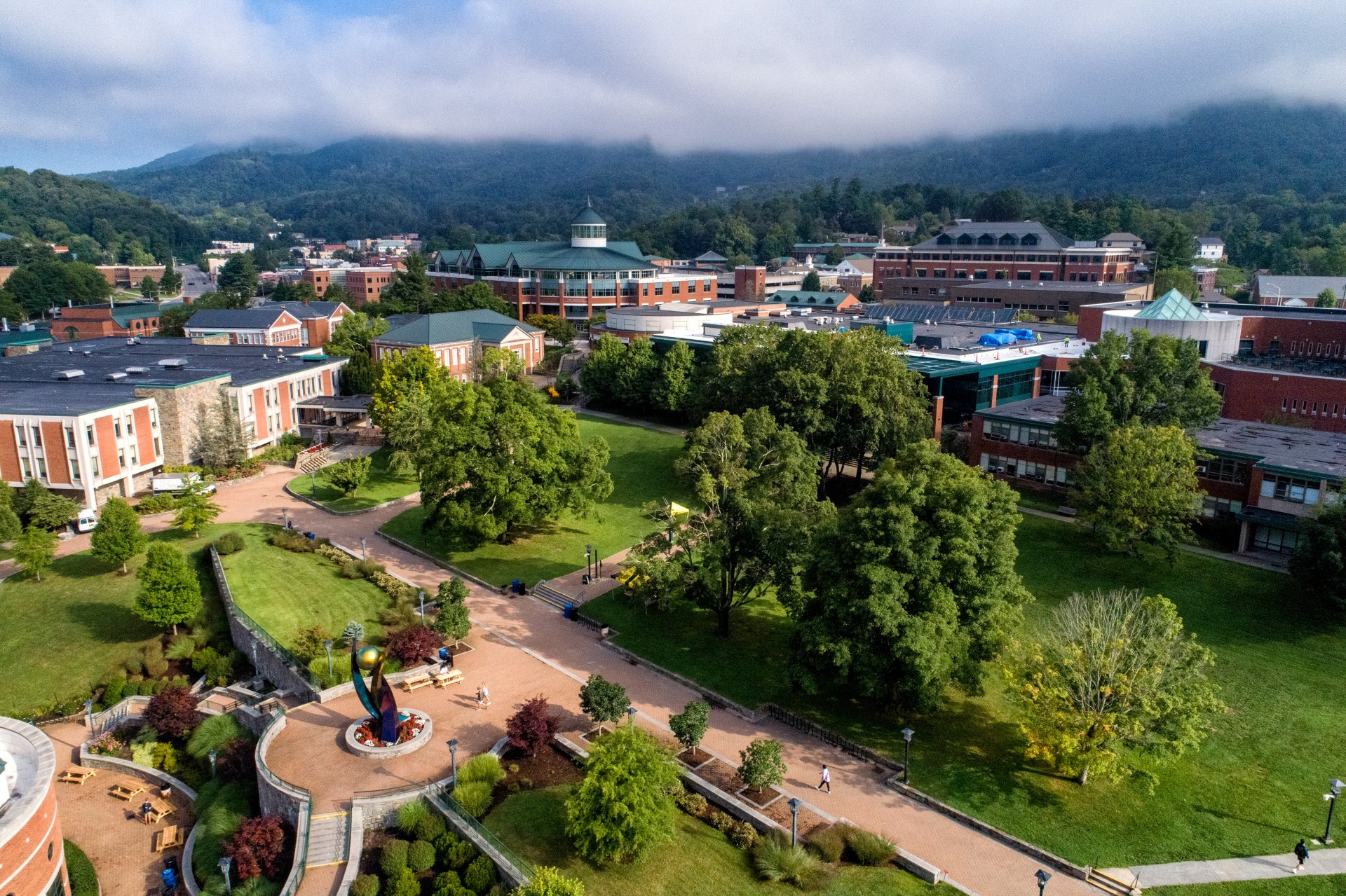 Aerial view of Sanford Mall common area